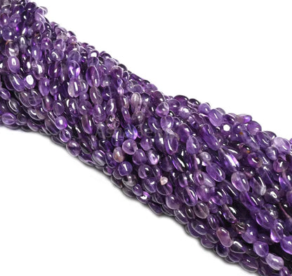 Fine Quality Amethyst Smooth Nugget Handmade Gemstone Beads,13"Purple Amethyst Plain Tiny Uneven Fancy Nugget Bead jewelry Making Craft SALE (AG 22281)