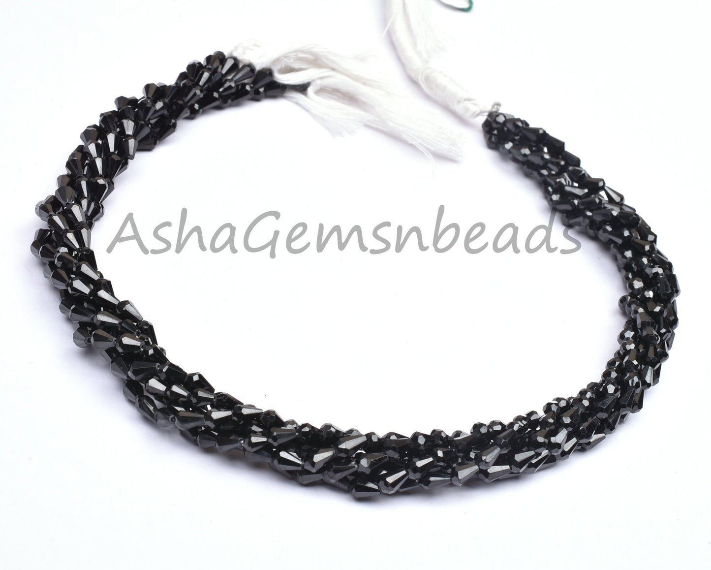 AAA Quality Black Spinel Tiny Drops Shape Gemstone Loose Beads,13" Natural Coal Black Spinel Faceted Teardrop Briolette Spinal Beads Jewelry (AG 18938)