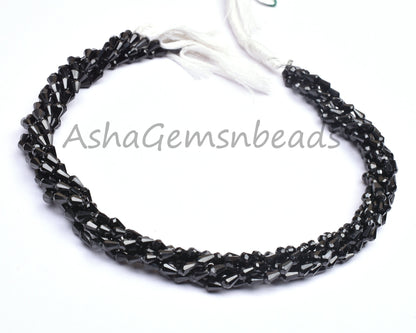 AAA Quality Black Spinel Tiny Drops Shape Gemstone Loose Beads,13" Natural Coal Black Spinel Faceted Teardrop Briolette Spinal Beads Jewelry (AG 18938)