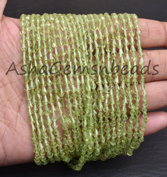 Natural Green Peridot Tiny Drops Faceted Gemstone Loose Beads,3.5-5mm AAA Quality Peridot Fancy Teardrop Briolette Peridot Bead Jewelry SALE (AG 18939)