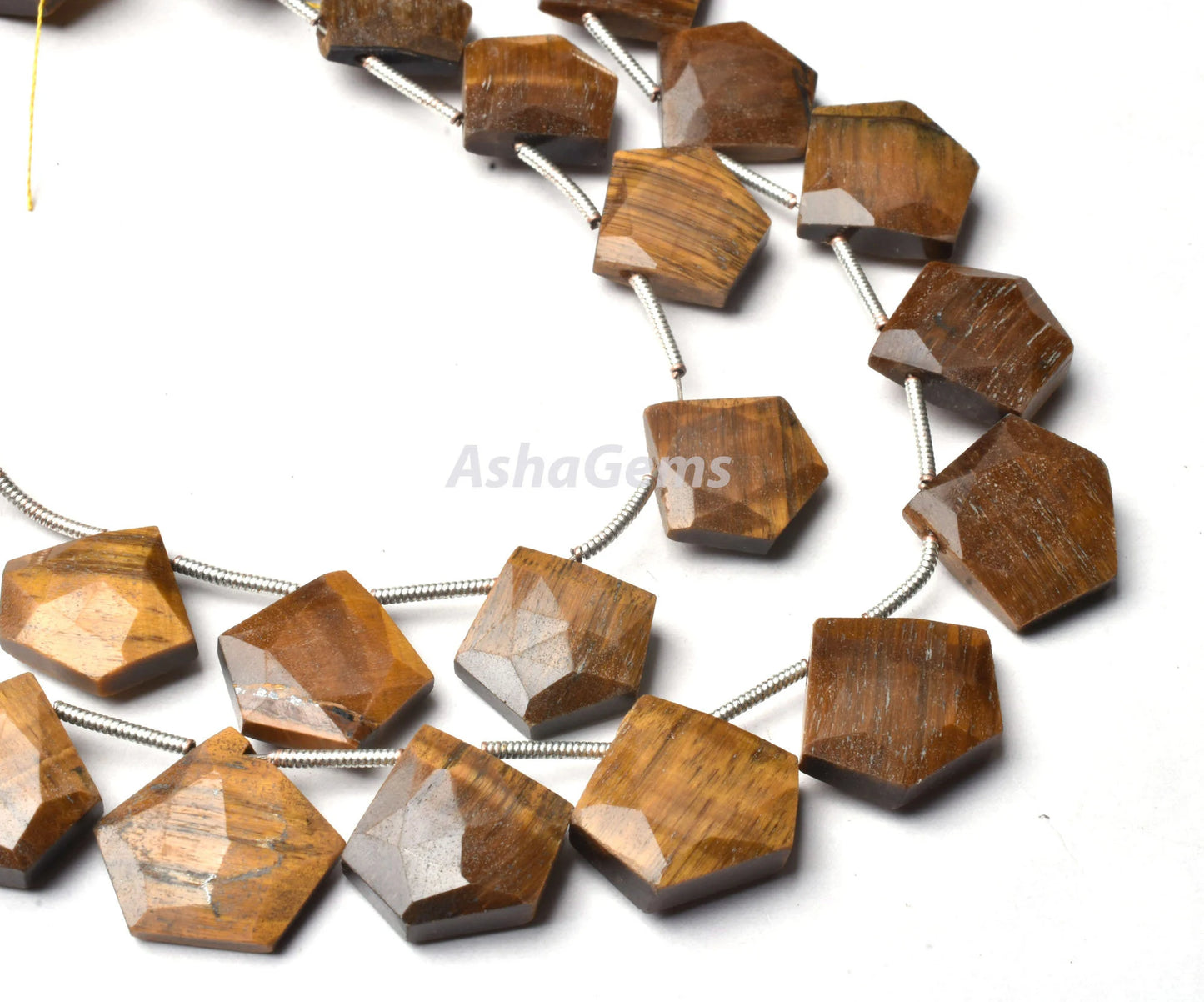 Beautiful Tiger Eye Fancy 5 Corner Heart Shape faceted Beads,8" Strand Tiger Eye fancy Briolette Side Drill Gemstone Bead Jewelry Craft SALE(AG 18681)