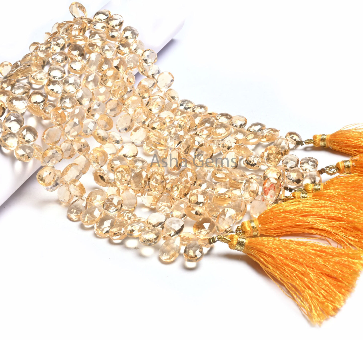 7-10 mm Natural Yellow Citrine Faceted Pears Shape Gemstone Beads, AAA Citrine Quartz Teardrop Briolette Side Drill Beads Jewelry Craft SALE (AG 18523 )