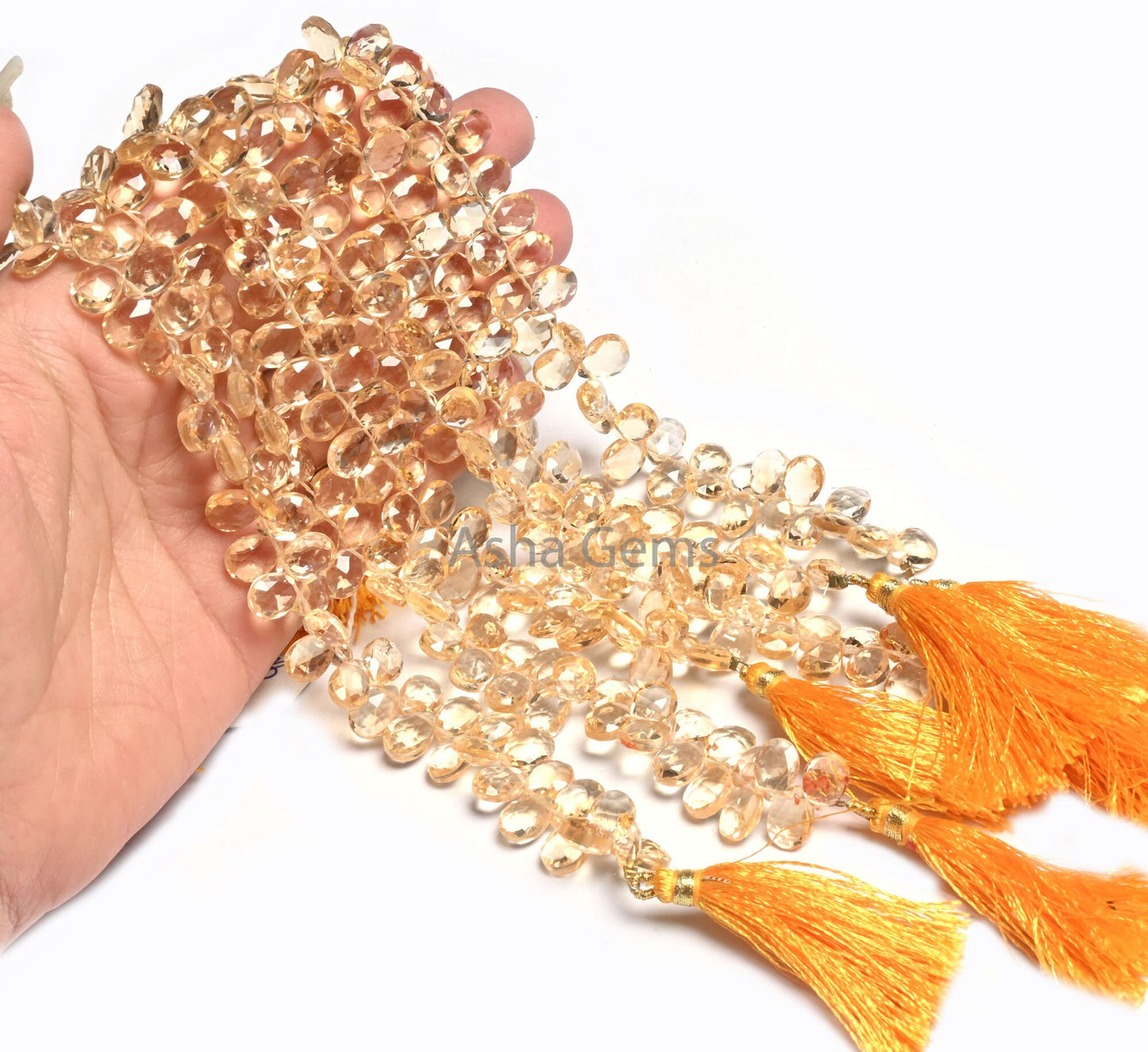 7-10 mm Natural Yellow Citrine Faceted Pears Shape Gemstone Beads, AAA Citrine Quartz Teardrop Briolette Side Drill Beads Jewelry Craft SALE (AG 18523 )