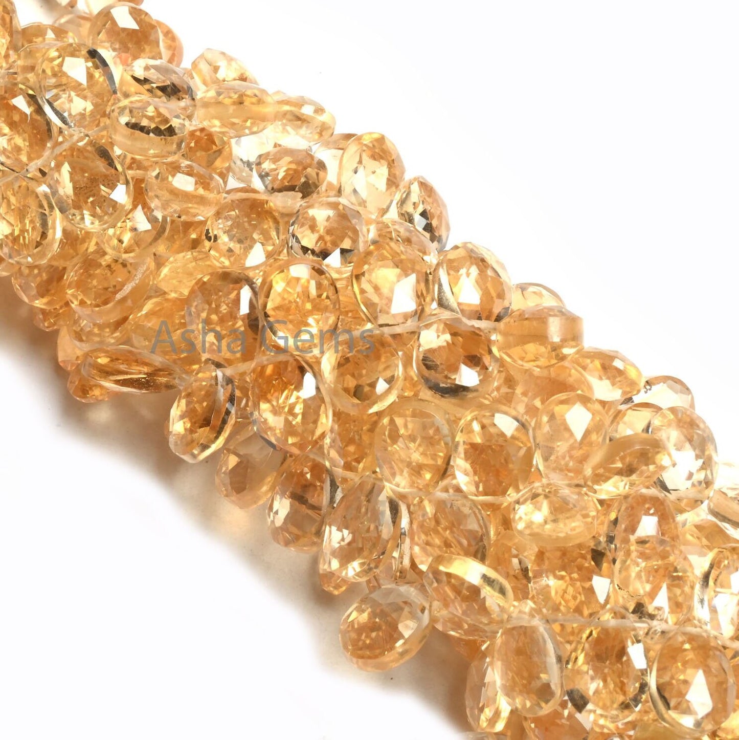 7-10 mm Natural Yellow Citrine Faceted Pears Shape Gemstone Beads, AAA Citrine Quartz Teardrop Briolette Side Drill Beads Jewelry Craft SALE (AG 18523 )