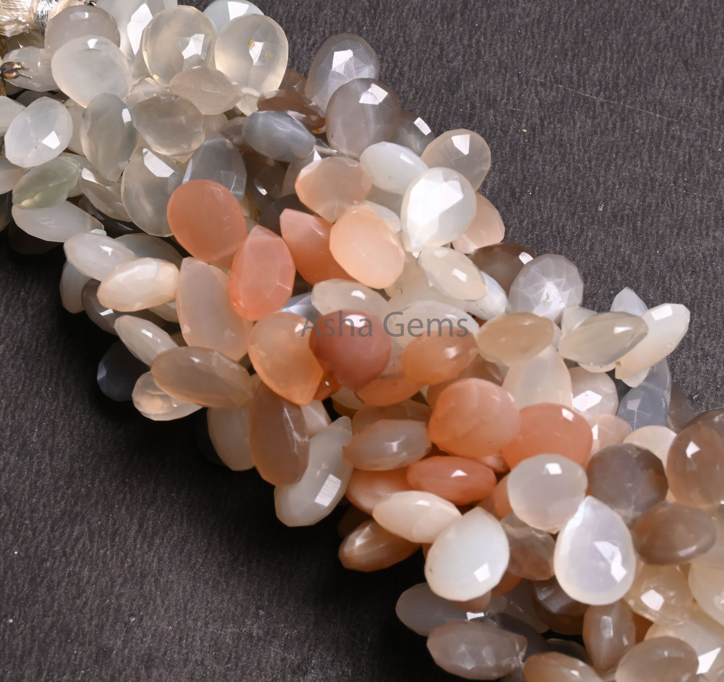 Natural Multi Color Moonstone Pear Shape Faceted Gemstone Beads,8"Strand Shaded Moonstone Briolette Teardrop Moonstone Beads Jewelry makings(AG 18534)