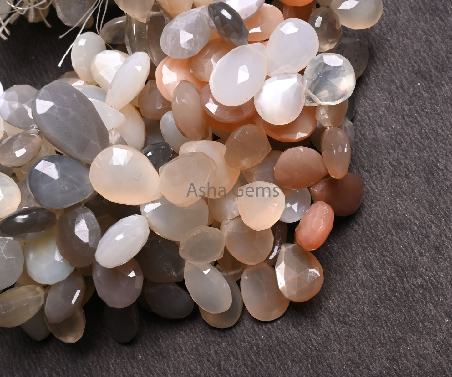 Natural Multi Color Moonstone Pear Shape Faceted Gemstone Beads,8"Strand Shaded Moonstone Briolette Teardrop Moonstone Beads Jewelry makings(AG 18534)