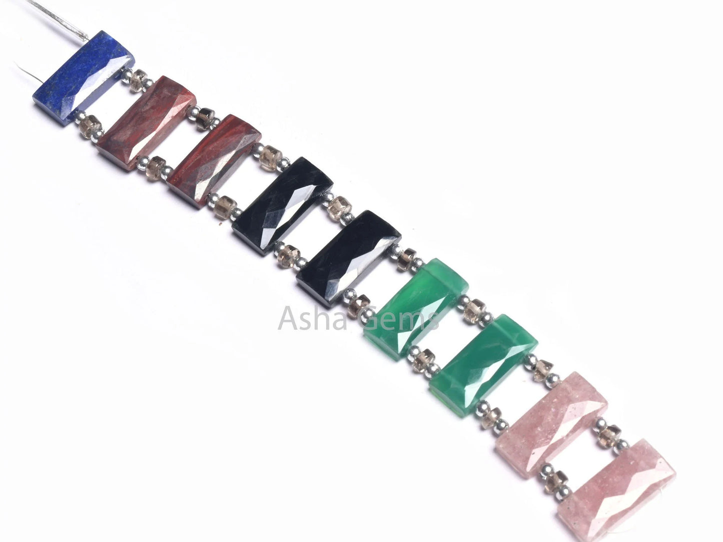 AAA Natural Mix Gemstone Rectangle Shape Beads Beautiful Multi Color faceted Chicklet Beads Fancy Double Drill Bead For Bracelet making SALE(AG 18565)