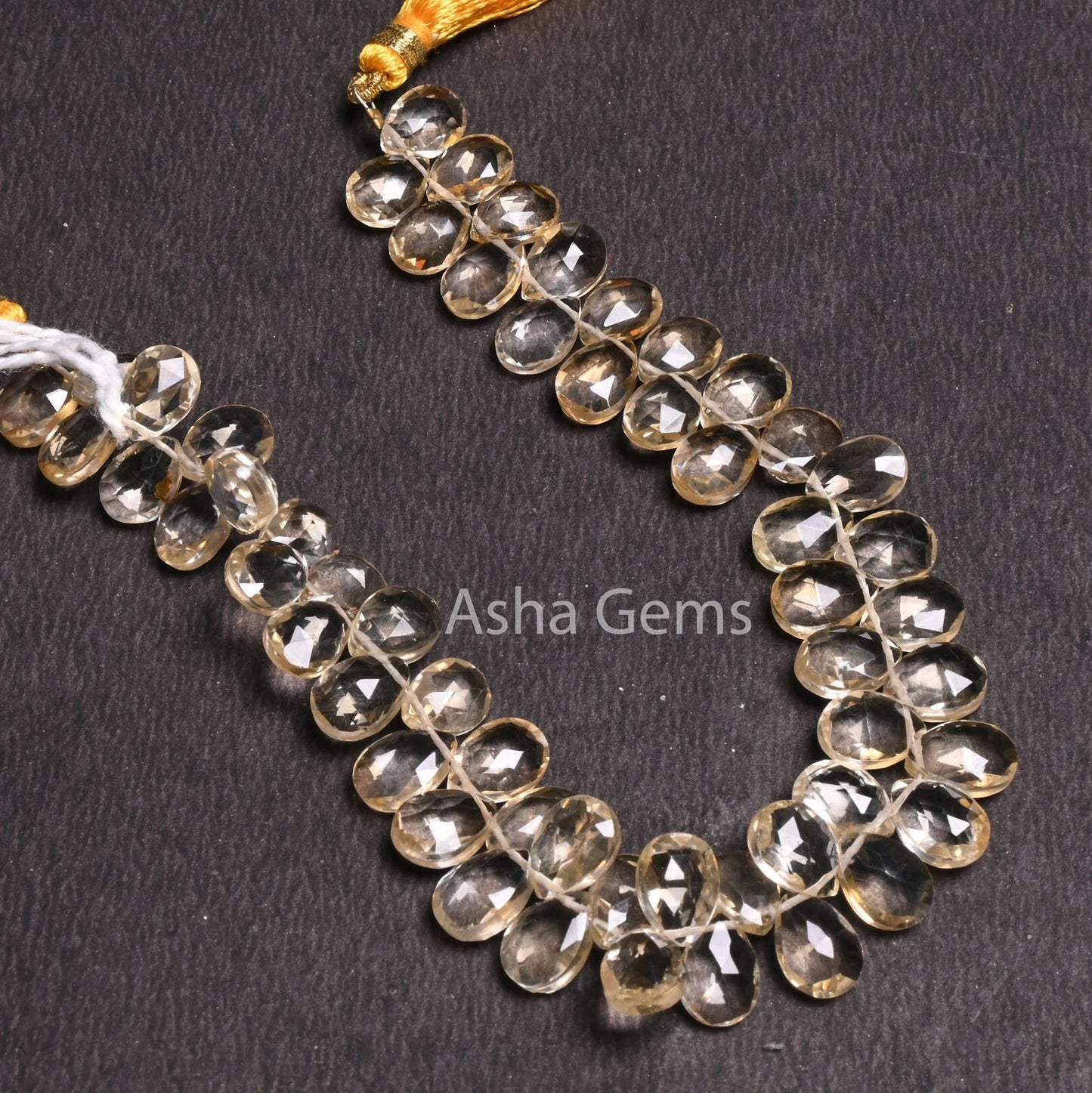 AAA Quality Yellow Citrine Quartz Faceted Pears Shape Beads,7-10 mm Natural Citrine Beads,8.5"Citrine Teardrop Briolette Beads Jewelry Craft (AG 18494)