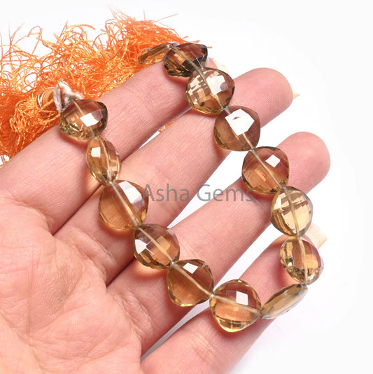 Fine Bear Quartz Faceted Cushion Shape Beads,12 mm Natural Bear Quartz Straight Drill Fancy Cushion Briolette Gemstone Loose Beads Jewelry (AG 18543 )