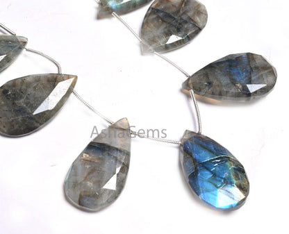 Beautiful Flashy Labradorite Faceted Pears beads, Natural Multi Blue Fire labradorite Teardrop Black rainbow Briolette Beads Jewelry makings (AG 18646)