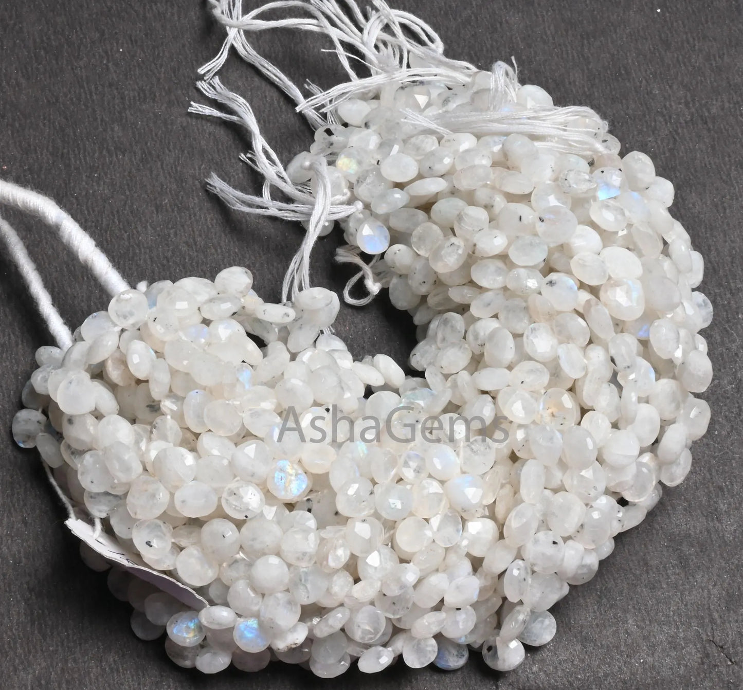 Beautiful White Rainbow Moonstone Faceted Heart Shape Gemstone Beads,9" Natural Flashy Blue Fire Rainbow Moonstone Beads Jewelry Crafts SALE(AG 18651 )