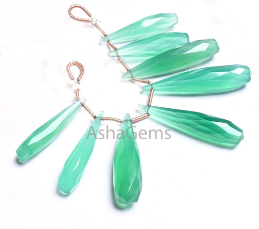 AAA Quality Green Onyx Faceted Long Drop Beads, Shaded Green Onyx Fancy Pencil Teardrop Briolette Gemstone Beads Jewelry making Pendant SALE (AG 18670)
