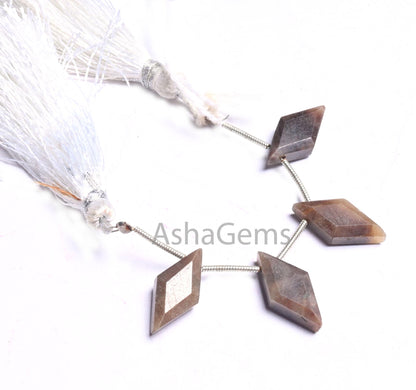 Beautiful Brown Jasper Faceted Rhombus Shape Beads,9-18mm Natural Jasper Fancy rhombus Side Drill Gemstone Briolette Bead Jewelry Craft SALE (AG 18673)
