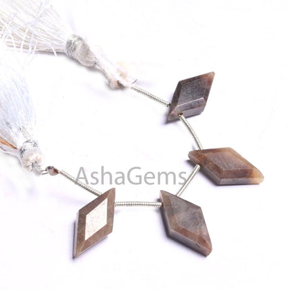 Beautiful Brown Jasper Faceted Rhombus Shape Beads,9-18mm Natural Jasper Fancy rhombus Side Drill Gemstone Briolette Bead Jewelry Craft SALE (AG 18673)