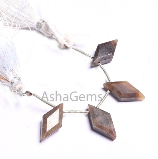 Beautiful Brown Jasper Faceted Rhombus Shape Beads,9-18mm Natural Jasper Fancy rhombus Side Drill Gemstone Briolette Bead Jewelry Craft SALE (AG 18673)