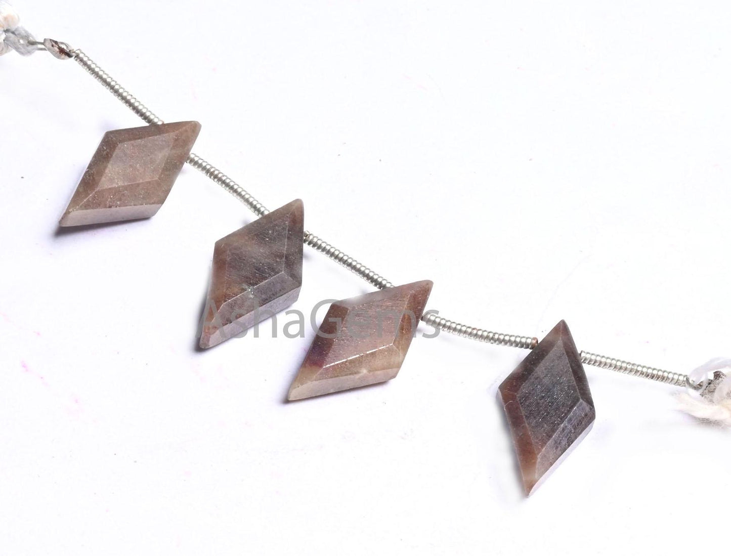 Beautiful Brown Jasper Faceted Rhombus Shape Beads,9-18mm Natural Jasper Fancy rhombus Side Drill Gemstone Briolette Bead Jewelry Craft SALE (AG 18673)