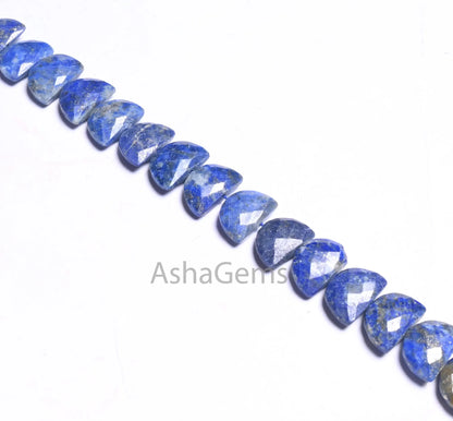 Natural Lapis Lazuli Faceted D Shape Gemstone Loose Beads,9.5" Lapis Fancy Half Moon Briolette Checker Cut Beads Jewelry makings Crafts SALE (AG 18694)