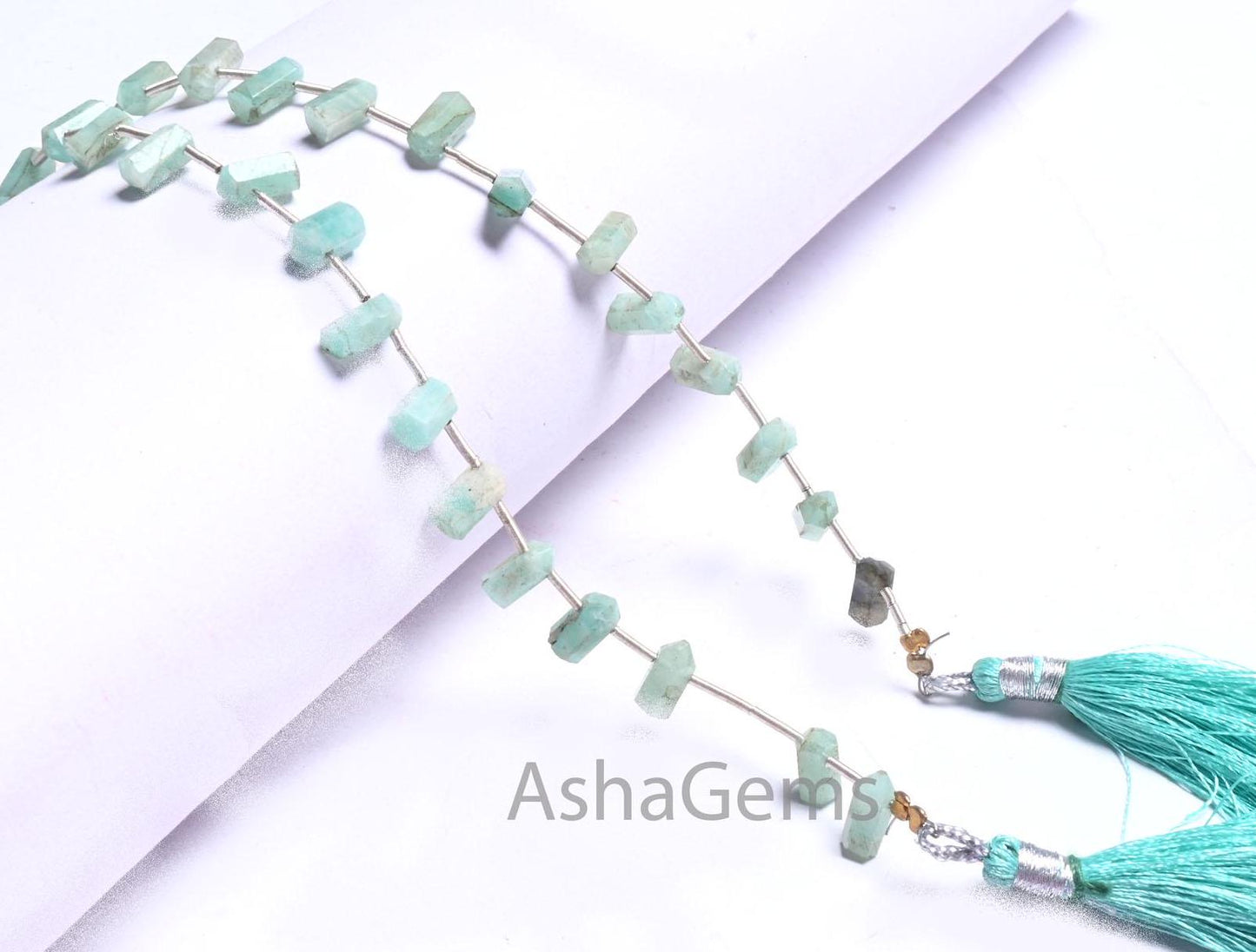 Natural Blue Amazonite fancy Bullet Shape Gemstone Beads, Amazonite Pencil Shape 1 side Pointed amazonite Bead For Jewelry Making Craft SALE (AG 18656)