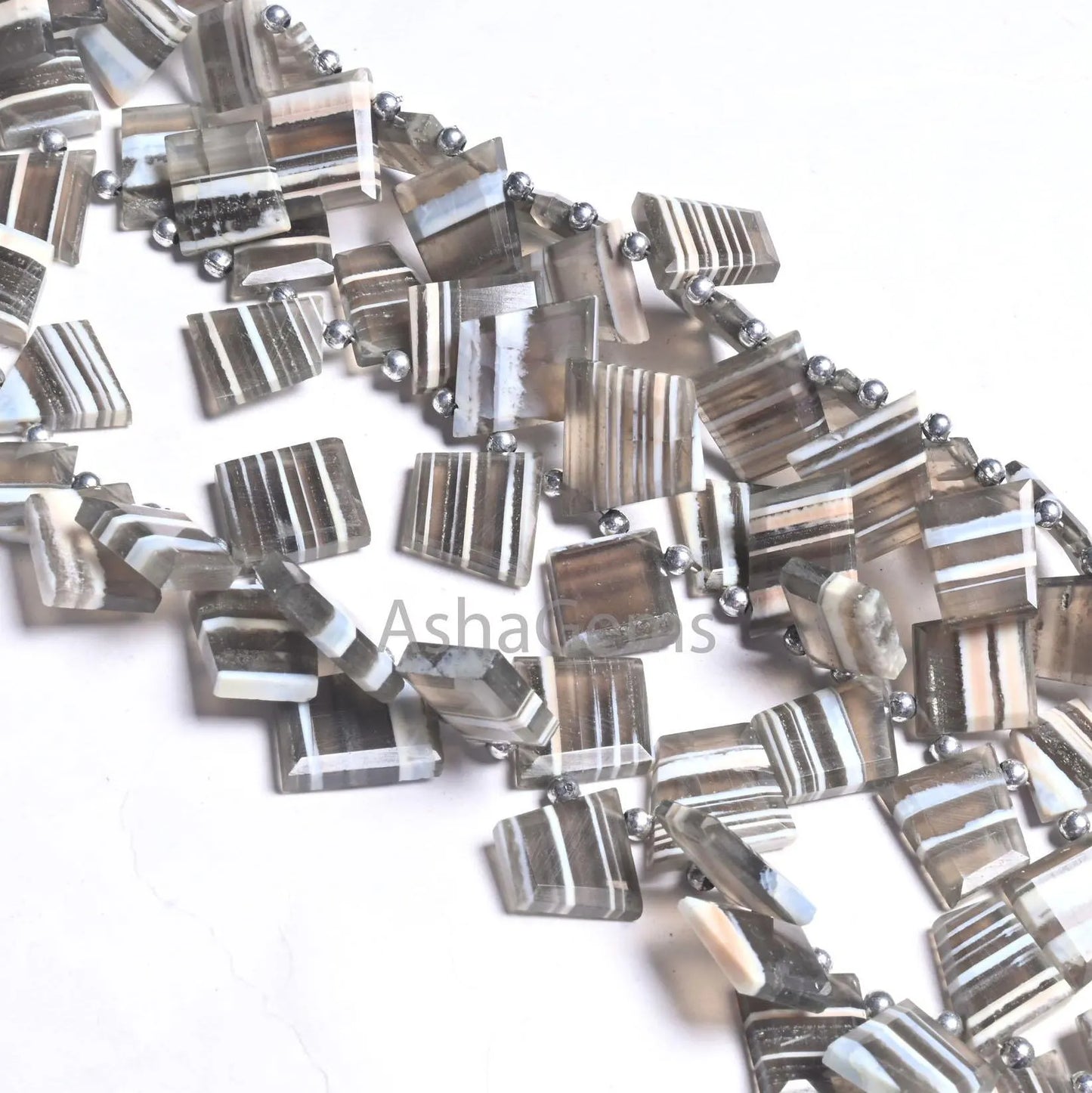 Fine Quality Boulder Opal Fancy Flat Nugget faceted Beads,8" Boulder Opal Uneven Slice Shape Flat Table cut Side Drill Gemstone Bead Jewelry (AG   18678)