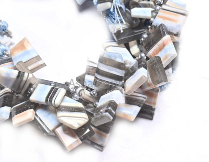Blue Boulder Opal Fancy Faceted Flat Nugget Beads,8" Boulder Opal Uneven Slice Shape Briolette Side Drill Fancy opal Bead Jewelry Craft SALE (AG  18679 )