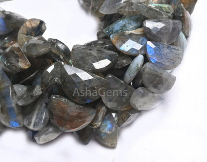 Natural Flash Labradorite Fancy D Shape Faceted Gemstone Beads,8" Strand Black rainbow half Moon Briolette T Drill labradorite Beads Jewelry(AG 18685)