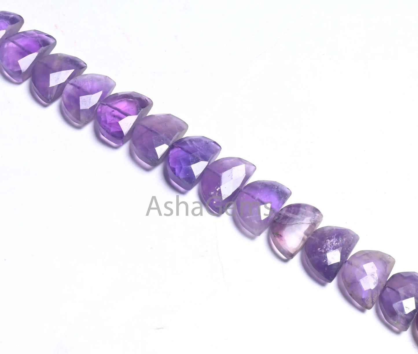 8" Strand Natural Purple Amethyst Fancy D Shape faceted Beads, African Amethyst Half Moon Briolette Checker Cut Gemstone Beads Jewelry Craft(AG 18696)