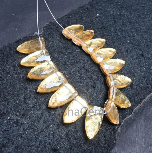 Beautiful Quartz Gold Foil Doublet Fancy Arrow Shape Gemstone Beads, AAA Quality Crystal Doublet Fancy Handmade Side Drill Bead Jewelry SALE(AG 18703 )