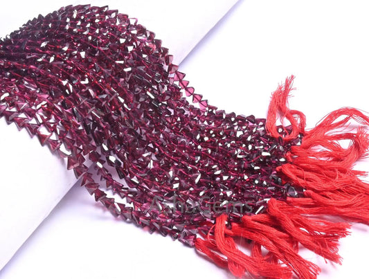 Beautiful Red Garnet Fancy Kite Shape Gemstone Loose Beads, Fine Natural Garnet Flat Kite Tiny Briolette Straight Drill Beads Jewelry SALE(AG 18713)