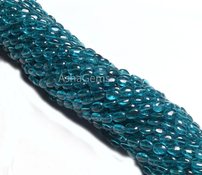 13" Strand Fine Quality Neon Blue Color Hydro Smooth Oval Shape Handmade Beads,5.5-7 mm Blue Hydro Plain Oval Bead Jewelry Making Craft SALE (AG 22407)