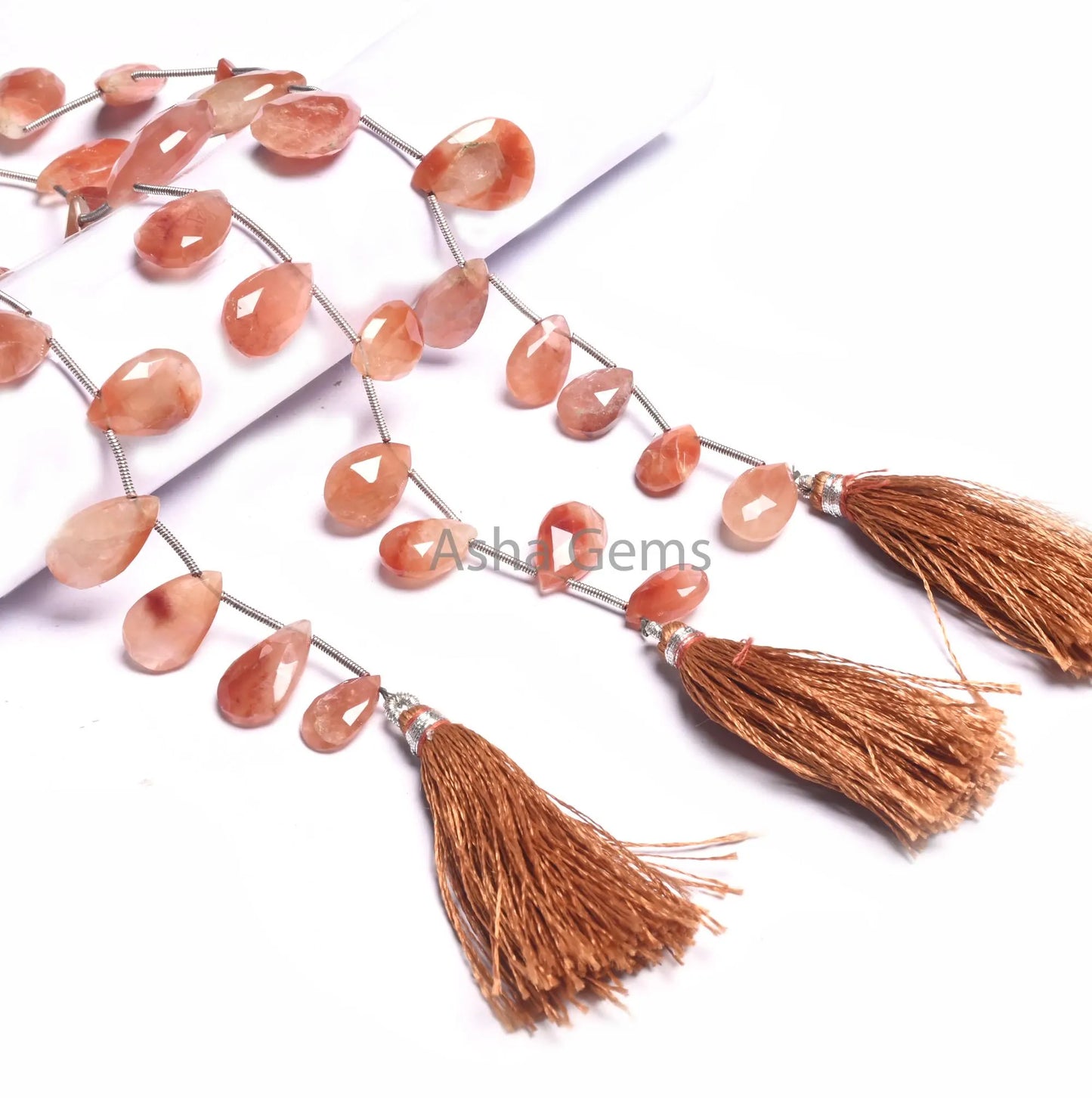 Natural Lepidocrocite Faceted Pears Shape Gemstone Beads,8"Shaded Red Orange Lepidocrocite Teardrop Briolette Bead Jewelry Making Craft SALE (AG 18521 )