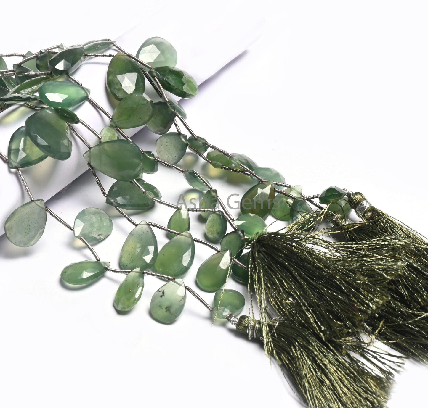 Fine Quality Serpentine faceted Pears Gemstone Loose Beads,8" Natural Green Serpentine Teardrop Briolette Side Drill Bead Jewelry Craft SALE (AG 18524)