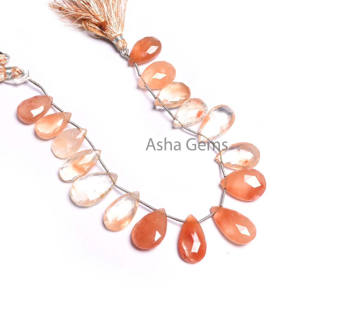 Beautiful Shaded Red Orange Lepidocrocite Faceted Pears Beads,8" Natural Lepidocrocite Teardrop Briolette Gemstone Beads Jewelry making SALE9 (AG 18527)