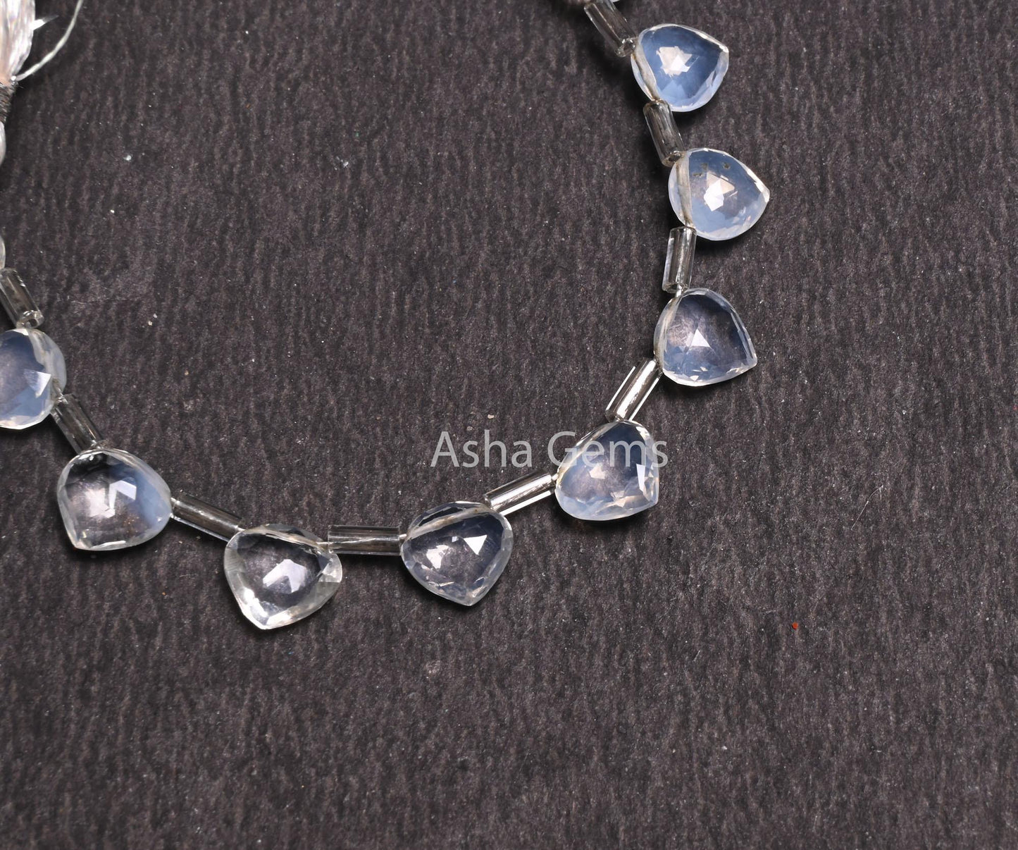 Beautiful Lavender Quartz Faceted Heart Briolette Beads, Fine White Lavender Quartz Fancy Heart Back Side Drill Gemstone Quartz Bead Jewelry (AG 18546)