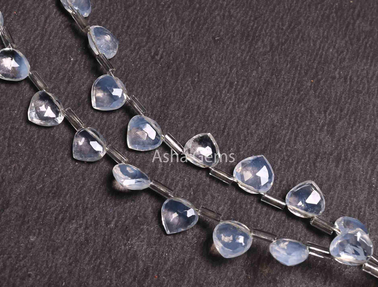 Beautiful Lavender Quartz Faceted Heart Briolette Beads, Fine White Lavender Quartz Fancy Heart Back Side Drill Gemstone Quartz Bead Jewelry (AG 18546)