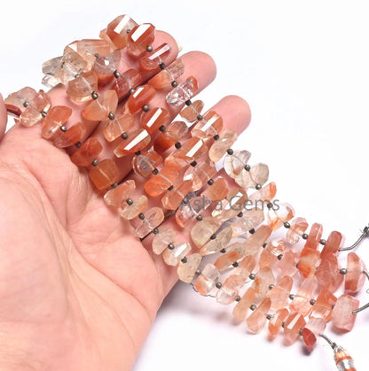 Shaded Red Lepidocrocite fancy Nugget faceted Gemstone Beads, Fine Natural Lepidocrocite Center Drill Nugget Fancy Beads Jewelry making SALE (AG 18548)