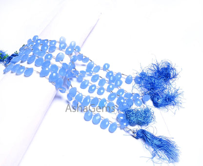 Beautiful Blue Quartz Faceted Pears Shape Beads,8"Strand AAA Quality Light Blue Quartz Hydro Teardrop Side Drill Briolette Bead Jewelry SALE (AG 18590)
