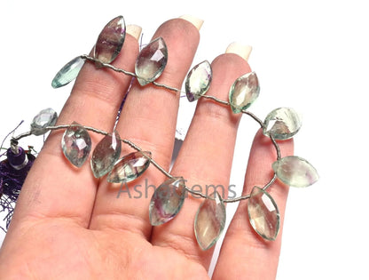 AAA Quality Green Fluorite Fancy Marquise Shape faceted Beads, Natural Fluorite Marquise Briolette Gemstone Fluorite Bead Jewelry Craft SALE (AG 18620)