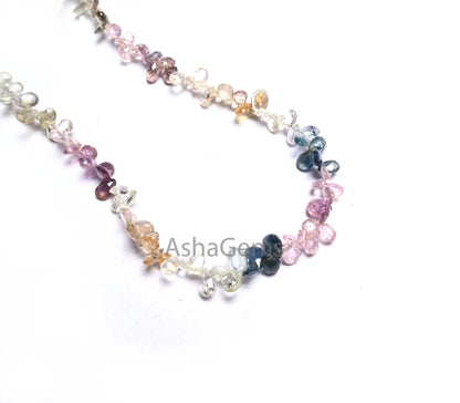 Beautiful Multi Sapphire faceted Pears Tiny Gemstone Beads, Fine Natural Multi Color Shaded Sapphire Briolette Sapphire Beads Jewelry SALE (AG 18633)