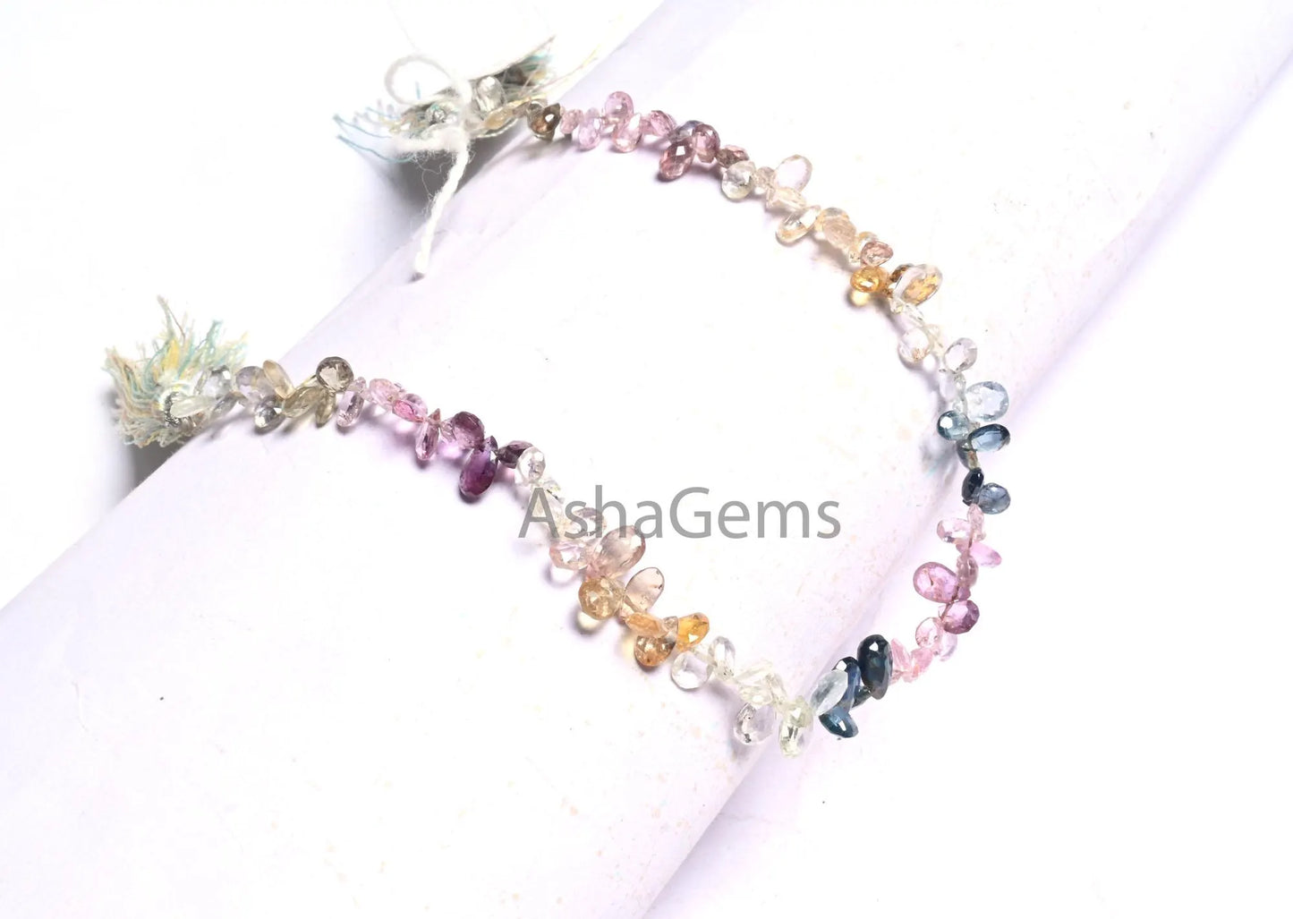 Beautiful Multi Sapphire faceted Pears Tiny Gemstone Beads, Fine Natural Multi Color Shaded Sapphire Briolette Sapphire Beads Jewelry SALE (AG 18633)