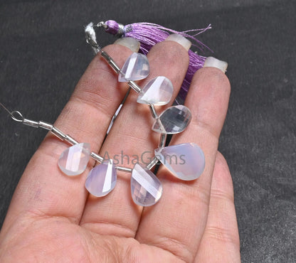 Beautiful Lavender Quartz Twisted Pear Shape Gemstone Beads, Natural Light Purple Lavender Quartz Faceted Briolette Fancy Beads Jewelry SALE (AG 18638