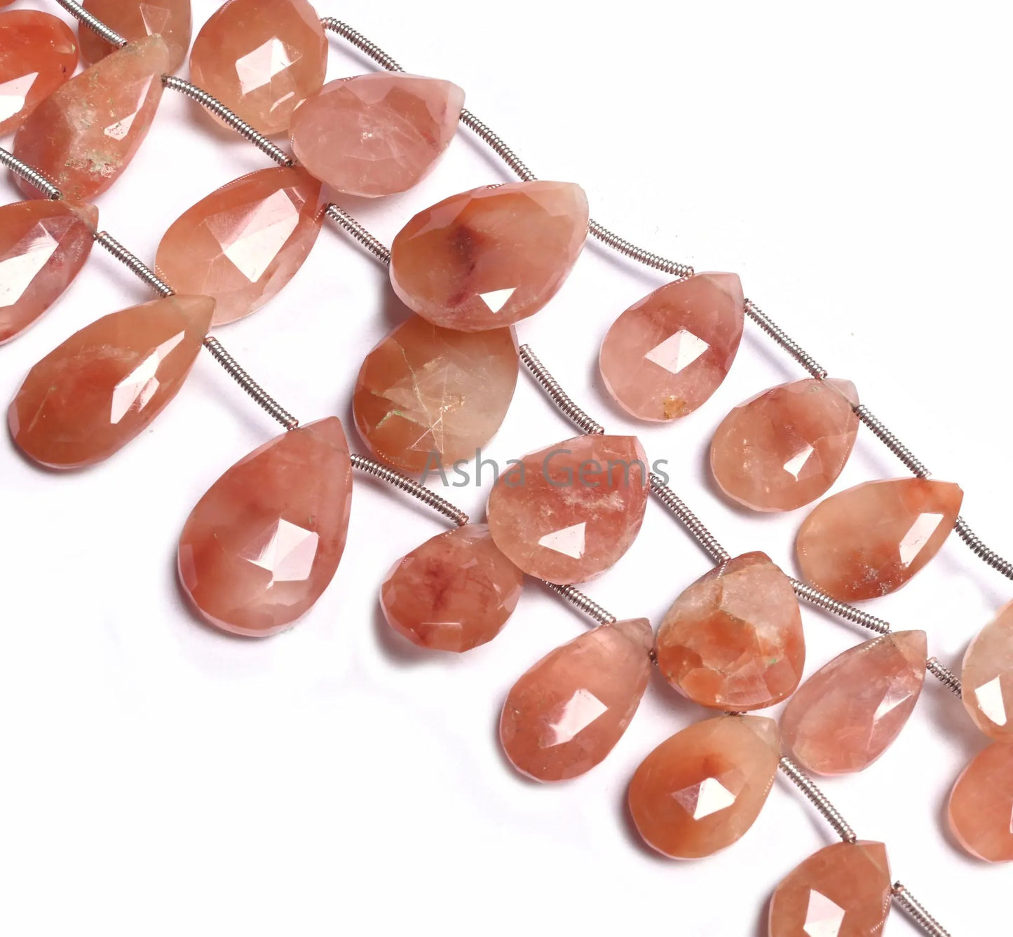 Natural Lepidocrocite Faceted Pears Shape Gemstone Beads,8"Shaded Red Orange Lepidocrocite Teardrop Briolette Bead Jewelry Making Craft SALE (AG 18521 )