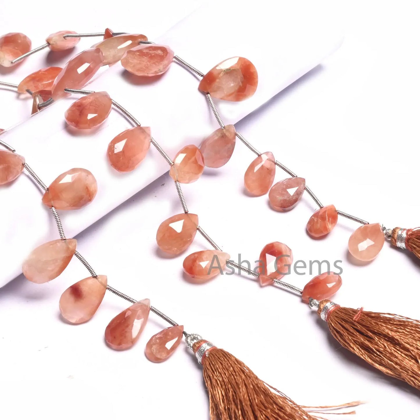 Natural Lepidocrocite Faceted Pears Shape Gemstone Beads,8"Shaded Red Orange Lepidocrocite Teardrop Briolette Bead Jewelry Making Craft SALE (AG 18521 )