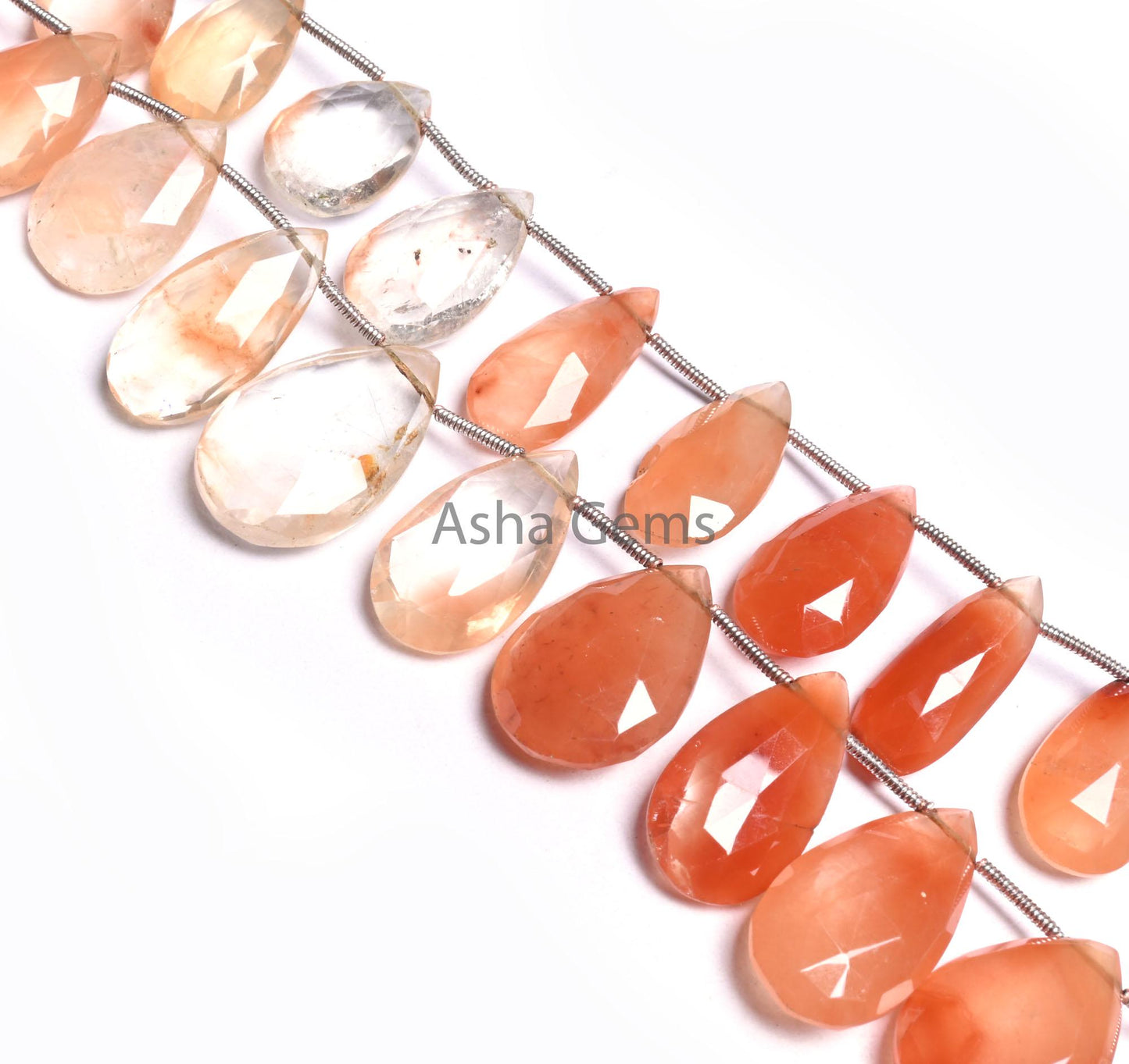Beautiful Shaded Red Orange Lepidocrocite Faceted Pears Beads,8" Natural Lepidocrocite Teardrop Briolette Gemstone Beads Jewelry making SALE9 (AG 18527)