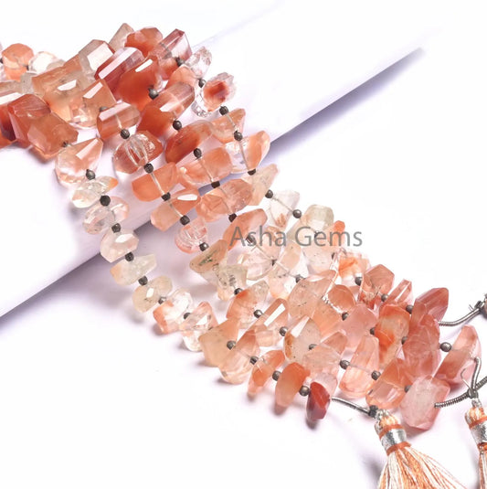 Shaded Red Lepidocrocite fancy Nugget faceted Gemstone Beads, Fine Natural Lepidocrocite Center Drill Nugget Fancy Beads Jewelry making SALE (AG 18548)
