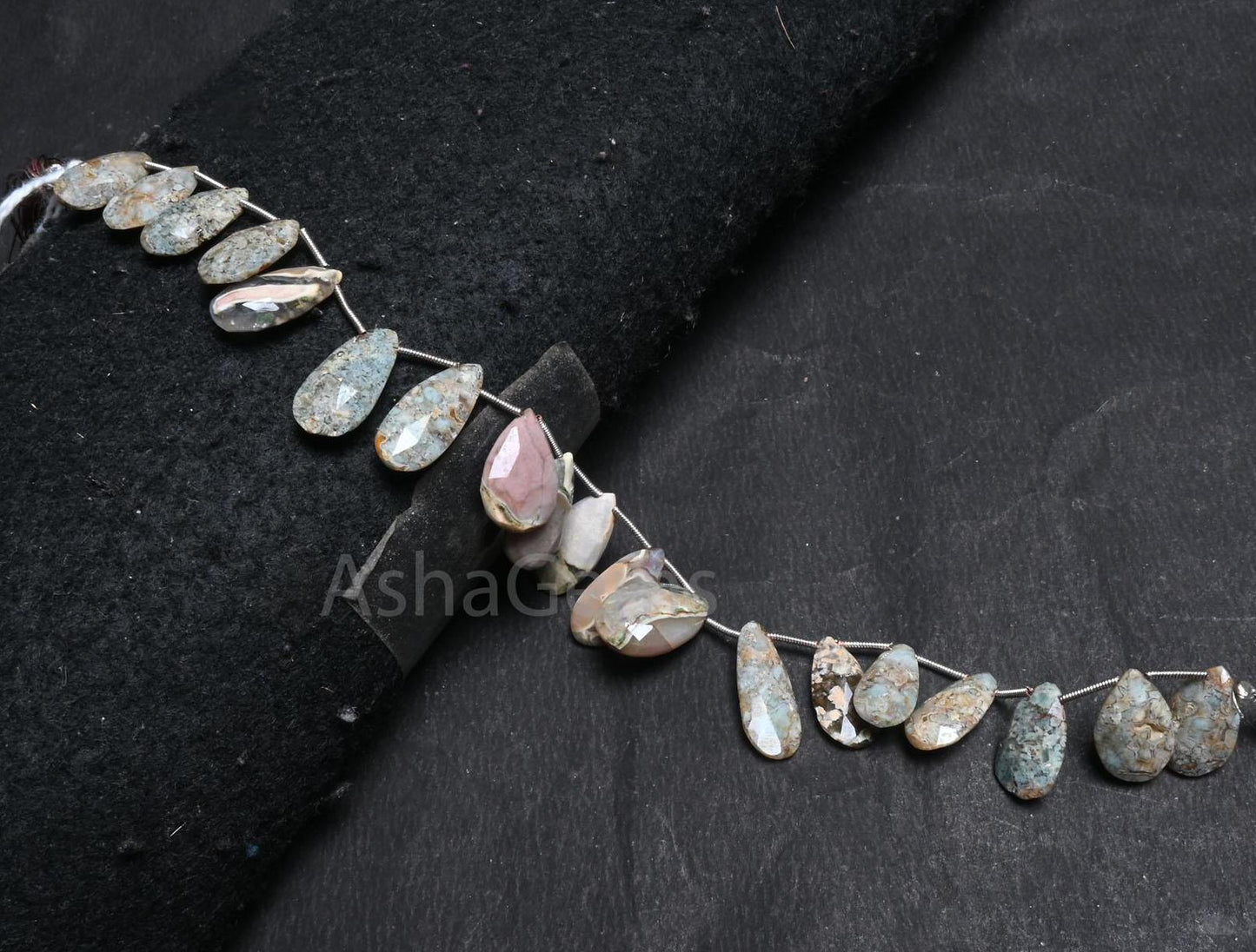 Beautiful Jasper Faceted Pears Shape Beads,8x16-10.5x18 mm Shaded Grey Green jasper Teardrop Briolette jasper Gemstone Beads Jewelry Crafts(AG 18504)