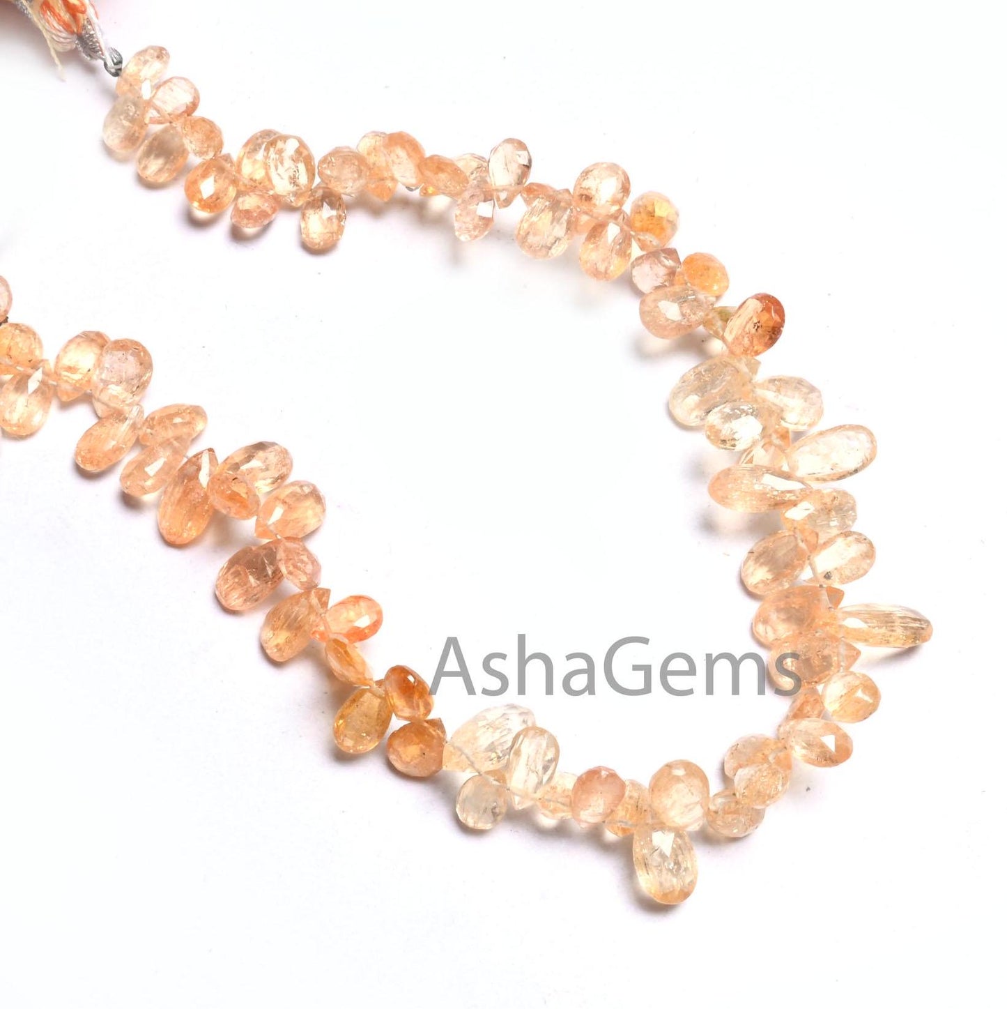 Natural Imperial Topaz faceted Pear Shape Gemstone Beads, Beautiful Shaded Topaz Tiny Teardrop  Briolette Imperial Topaz Beads Jewelry SALE (AG 18629)