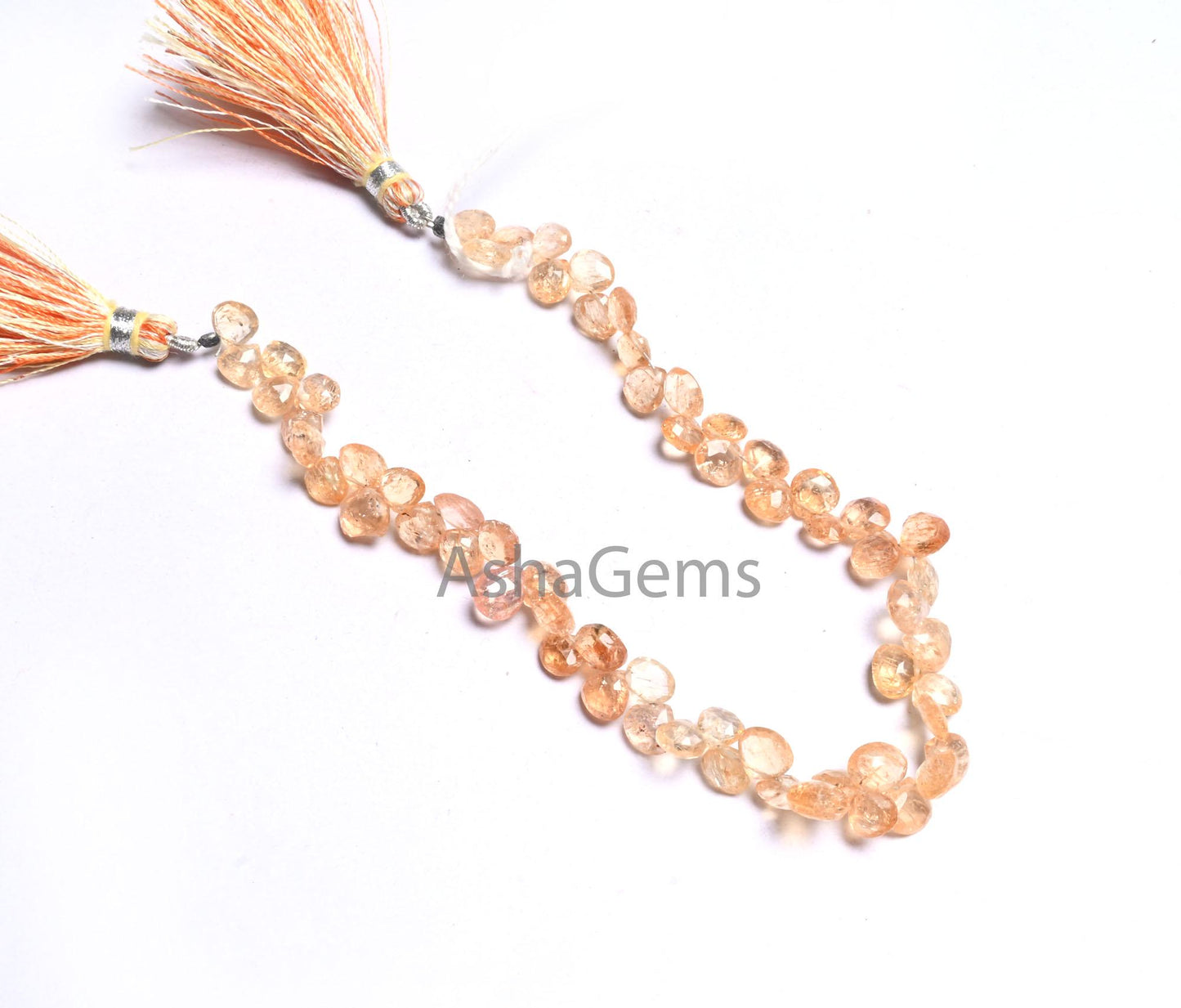 Beautiful Shaded Imperial Topaz faceted Heart Gemstone Beads,5.5-6.5 mm Natural Imperial Topaz Tiny Heart Briolette Topaz Beads Jewelry SALE (AG 18630)
