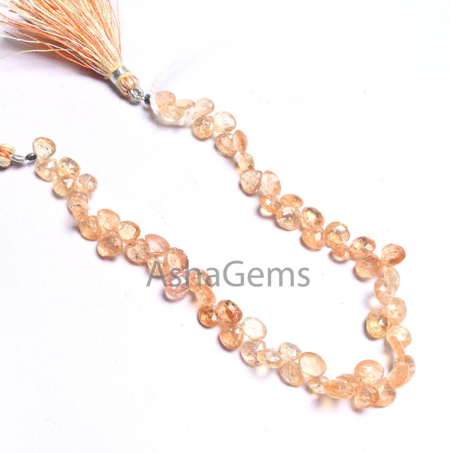 Beautiful Shaded Imperial Topaz faceted Heart Gemstone Beads,5.5-6.5 mm Natural Imperial Topaz Tiny Heart Briolette Topaz Beads Jewelry SALE (AG 18630)