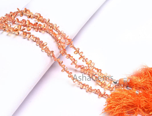 AAA Quality Natural Sapphire faceted Pears Tiny Gemstone Beads, Fine Dark Yellow- Orange Sapphire Briolette Sapphire Bead Jewelry Craft SALE(AG 18632)