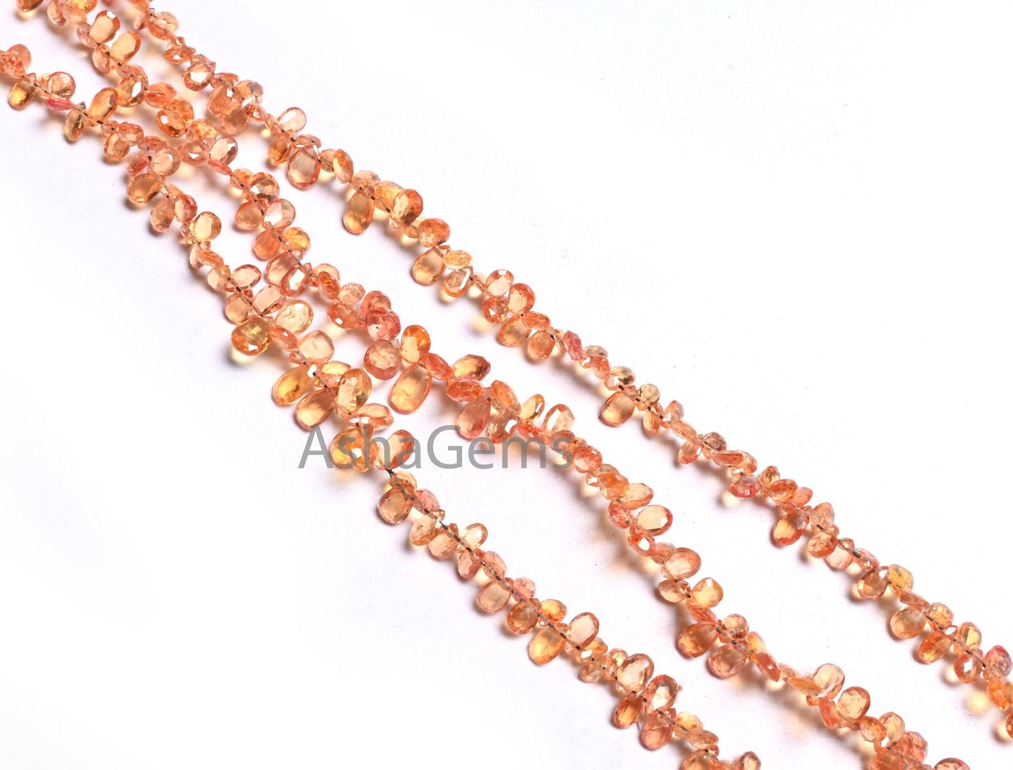 AAA Quality Natural Sapphire faceted Pears Tiny Gemstone Beads, Fine Dark Yellow- Orange Sapphire Briolette Sapphire Bead Jewelry Craft SALE(AG 18632)